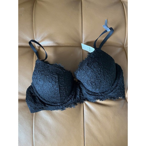 aerie Other - NWT Aerie Black Lace Padded Sexy Push Up Bra Size 34C